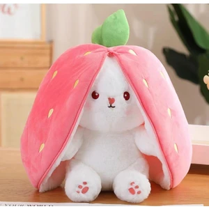 En Tatlı Çilek Tavşan Uyku Arkadaşı 50CM- Özel Tasarım Hem Çilek Hem Tavşan Pembe