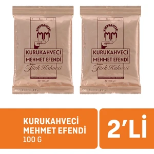 Kurukahveci Mehmet Efendi Türk Kahvesi 100 gr 2'li Paket Kafeinli ve Özel Kavrulmuş Lezzet