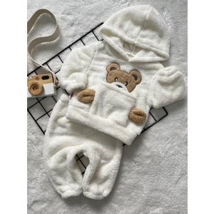 Kışlık Peluş Welsoft Cepli Kapüşonlu Bebek Takımı