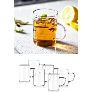 Termisil İnce Cam Kupa Bardağı Kulplu Fincan 0.2 ml Bardak