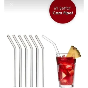 Şeffaf 6'lı Cam Eğimli Pipet