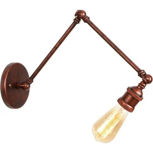 Retro,rustik,vintage Bakır Patinalı Üç Mafsallı 1XE27 Duylu Akrobat Duvar Aplik