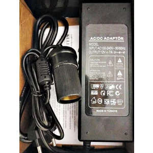Çakmak Adaptörü Araç Çakmaklık Çevirici Oto Buzdolabı Ev Tipi Çevirici Adaptör 7 Amper/12 Volt