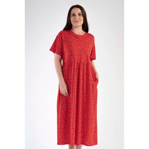 Pamuklu Kadın P.modal Büyük Beden Kısa Kol Düğmeli Elbıse
