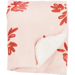 Kız Bebek Peluş Battaniye Pembe Çiçekler