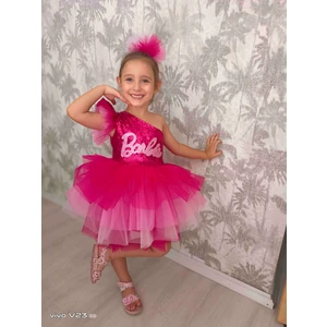 Baby Smile Pembe Payetli Barbie Elbise