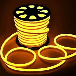 Neon Esnek Hortum Şerit LED Amber Rengi + 220V Fiş 2,3,4,5,10,15,20,25,50,100 Metre
