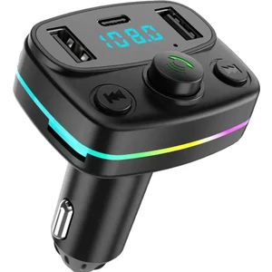 Koçak Elektronik Araba Müzik Çalar Kablosuz Bluetooth 5.0 Araba Fm Modülatör ile 2 USB Type-C AFT11