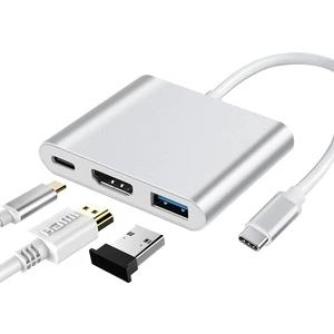 3in1 USB-C HUB Thunderbolt-3 Dijital Av Çoklu Bağlantı Noktası Adaptörü : Apple MacBook Pro/air ile Uyumludur.