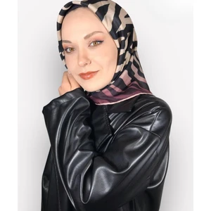 Soft Pamuk Siyah Zebra Desen Kadın Eşarp