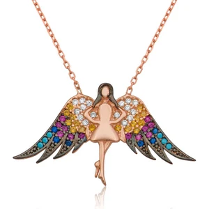 Aya Diamond Gümüş Melek Bayan Kolye