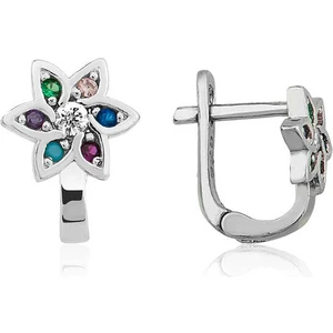 Aya Diamond Gümüş Renkli Çiçek Bayan Küpe