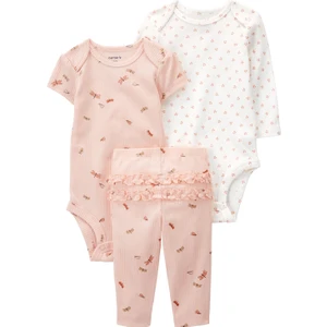 Kız Bebek 3'lü Alt Üst Set Pembe