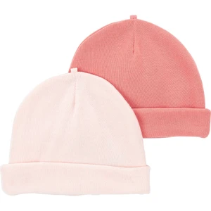Kız Bebek 2'li Şapka Set Pembe