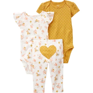 Kız Bebek 3'lü Alt Üst Set Sarı