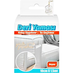 Deri Yaması Kendinden Güçlü Yapışkanlı Kolay Uygulanır Su Geçirmez 10 cm x 1,5 Metre-Beyaz