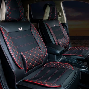 Fresh Start fiat Egea Hb Uyumlu Lüx Deri Oto Koltuk Kılıfı Ön Arka Takım Jüpiter Serisi Siyah Kırmızı