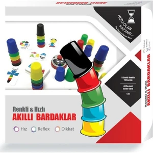 Renkli ve Hızlı Süper Pratik Akıllı Bardaklar Eğitici Zeka Oyunu Çocuk ve Aile Kutu Oyunu