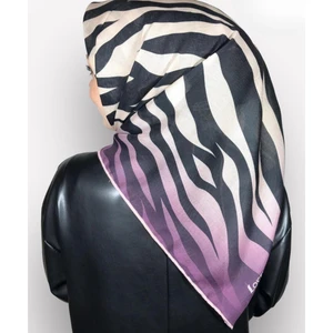 Soft Pamuk Siyah Zebra Desen Kadın Eşarp
