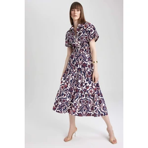 Baskılı Normal Bel Poplin Maxi %100 Pamuk Etek X7039AZ23SM