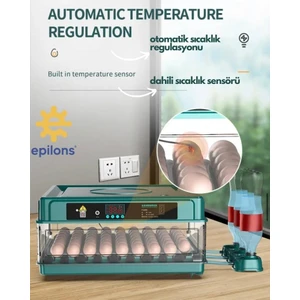 130 Tavuk Yumurtalık Tam Otomatik Yedek Motorlu Kuluçka Makinesi Kaz Ördek Bıldırcın