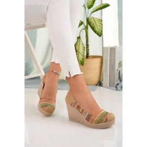 Gimer Avm Dolgu Taban Dekolte Çok Renkli Kadın Ayakkabı