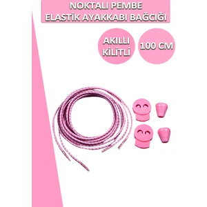 Lucky Akıllı Kilitli Elastik Noktalı Ayakkabı Bağcık 100 cm