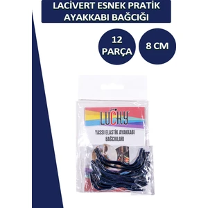 Lucky Yassı Esnek Pratik Elastik Ayakkabı Bağcık 1 Çift 12 Parça