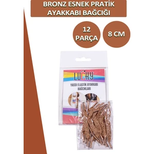 Lucky Yassı Esnek Pratik Elastik Ayakkabı Bağcık 1 Çift 12 Parça