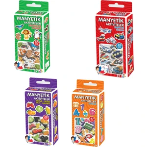 Magnet 4 Lü Set - Hayvanlar-Meyve Sebze-Taşıtlar-Sayılar