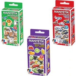 Magnet 3 Lü Set - Hayvanlar-Meyve Sebze-Taşıtlar