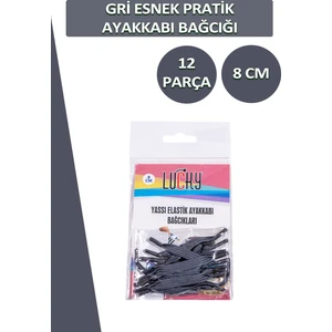 Lucky Yassı Esnek Pratik Elastik Ayakkabı Bağcık 1 Çift 12 Parça