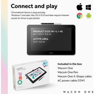 Wacom One Hd Yaratıcı Kalem Ekranı, Ekranlı Çizim Tableti, Fiyatı