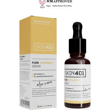 SKIN401 %10 Vitamin C  Aydınlatıcı Renk Tonu Eşitleyici Serum 30