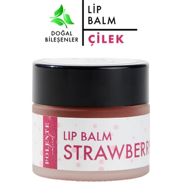 Polente Natural Çilekli Lip Balm - Nemlendirici Dudak Kremi (10