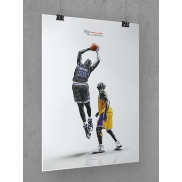 Saturndesign Shaquille O'neal Poster 45X60CM Nba Orlando Lakers Afiş - Kalın Poster Kağıdı Dijital