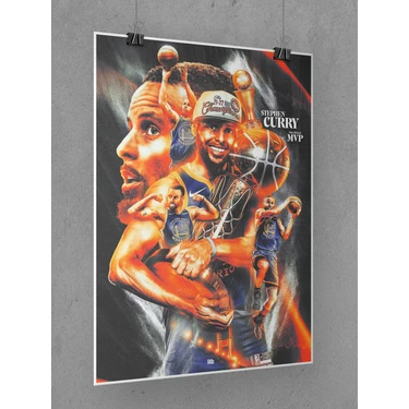 Saturndesign Stephen Curry Poster 45X60CM Nba Golden State Warriors Afiş - Kalın Poster Kağıdı