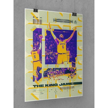 Saturndesign Lebron James Poster 45X60CM Nba Basketbol Afiş - Kalın Poster Kağıdı Dijital