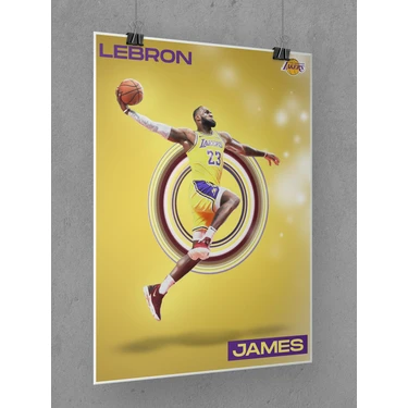 Saturndesign Lebron James Poster 45X60CM Nba Basketbol Afiş - Kalın Poster Kağıdı Dijital