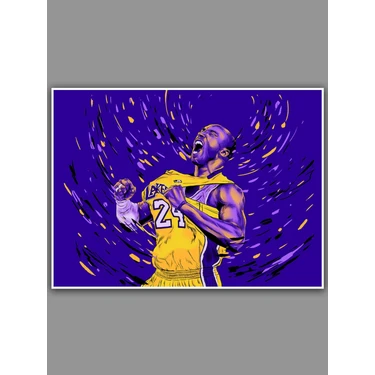 Saturndesign Kobe Bryant Poster 45X60CM Nba Basketbol Afiş - Kalın Poster Kağıdı Dijital