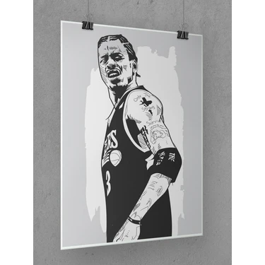 Saturndesign Allen Iverson Poster 45X60CM Nba Basketbol Afiş - Kalın Poster Kağıdı Dijital