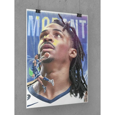 Saturndesign Ja Morant Poster 45X60CM Nba Basketbol Afiş - Kalın Poster Kağıdı Dijital