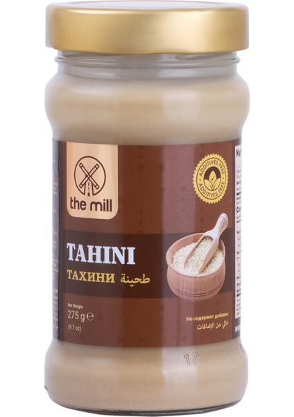 The Mill Tahin 275 gr Cam Kavanoz - Helal - Vegan - İnce Öğütülmüş Susam - Doğal Olarak İşlenmiş - Atıştırmalık ve Kahvaltı İçin İdeal - Pekmezle Karıştırılabilir - Demir ve Vitamin Kaynağı