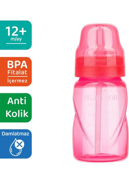 Pipetli Bardak 270 ml / Pembe & Eğitici Bardak ve Biberon Kulpu 2'li Pembe / Mor