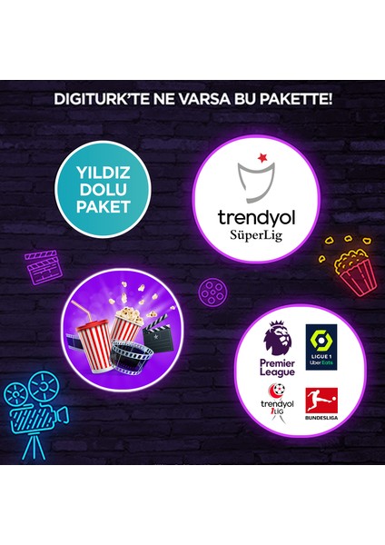 12 Aylık Yıldız Dolu Paketi (Uydu Kurulumlu)