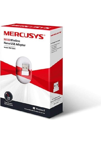 Mercusys MW150US, N150 Mbps Kablosuz Nano USB Adaptör