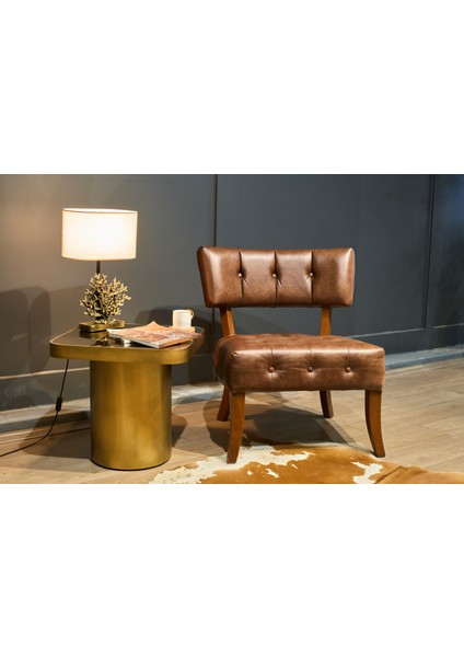 Tesco Gerçek Deri Berjer / Kahverengi