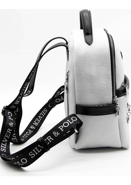 Kadın Sırt Çantası B.gümüş - Siyah SP1061 Silver & Polo modelleri