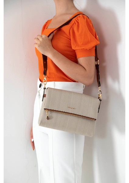 Silver & Polo Bej - Taba SP963 Kadın Çapraz Çanta