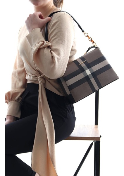 Kadın Çapraz Çanta Kahve - Siyah SP910 Silver & Polo